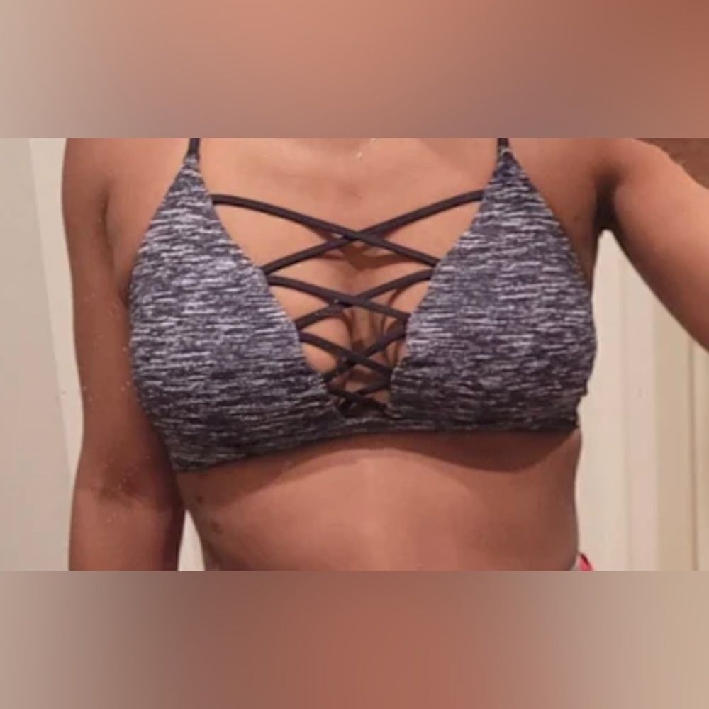 Victoria Sport heathered black sports bra sz small